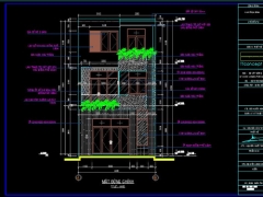 [CAD, SU] Nhà phố 3 tầng 6.2x8.5m full hồ sơ Kiến trúc, kết cấu, điện nước